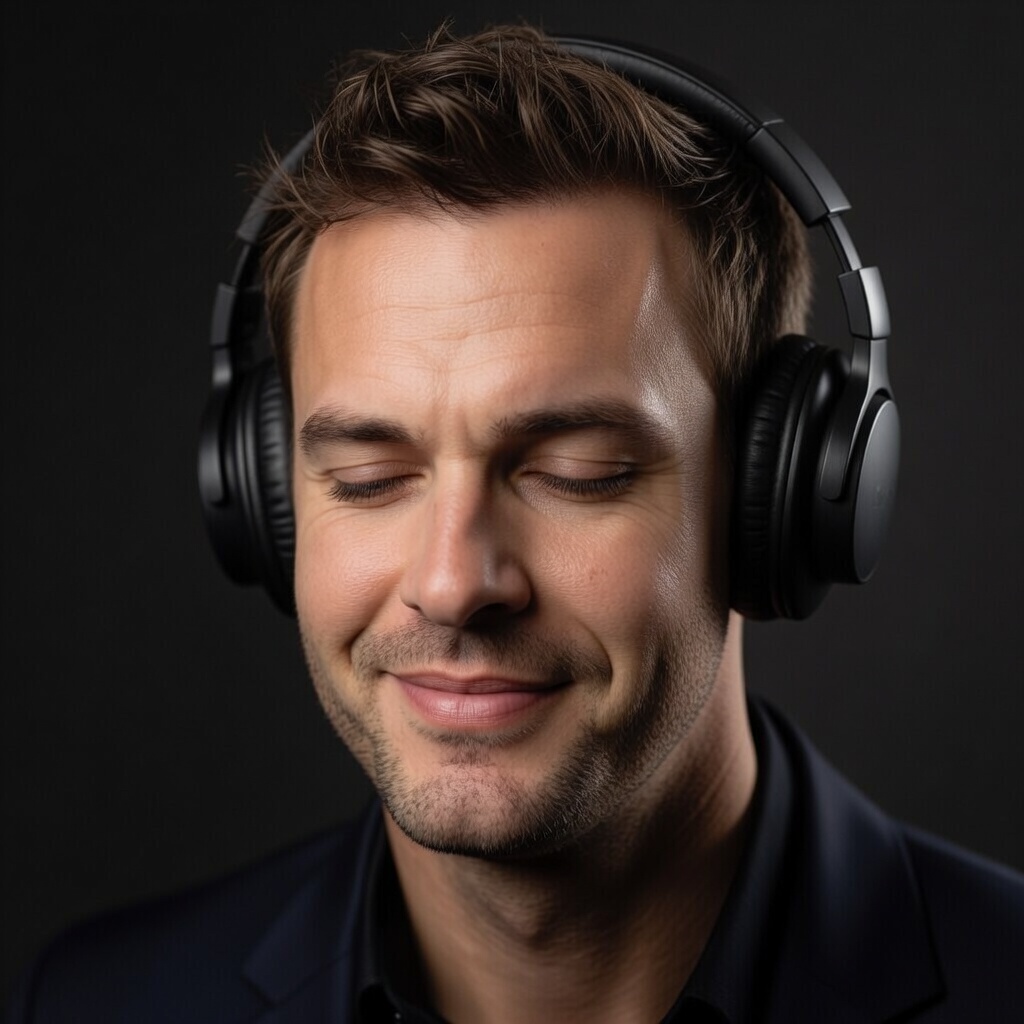 Jett Groove with headphones